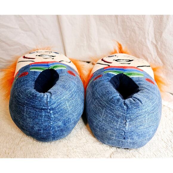 Chucky Plush SzSm warm unique slipon slippers. Rare find. Scary. Fun. Cabin. - Picture 10 of 10